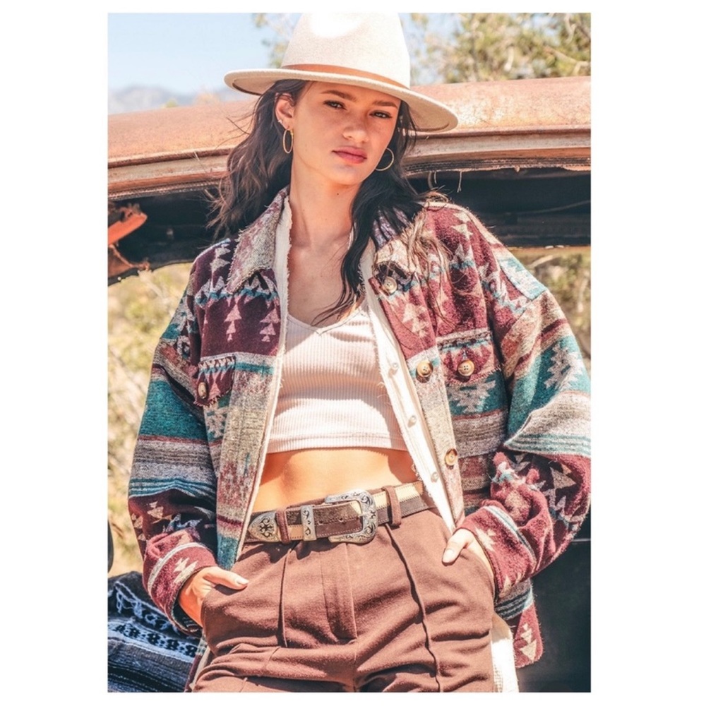 New Adorable Aztec Oversized Shacket